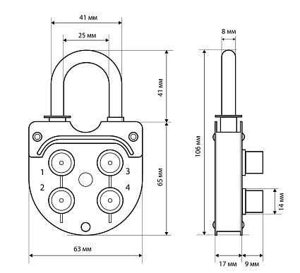 СТАНДАРТ ВС2-6К кодовый d=8мм Замок навесно от интернет площадки Гурумарт