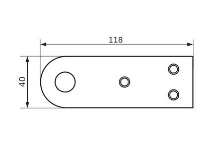 Домарт Проушина усиленная прямая 120*40 (толщ. 5мм) черный d 15мм   от интернет площадки Гурумарт