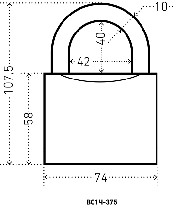 АЛЛЮР ВС1Ч-375 d10мм полимер 5кл. Замок навесной от интернет площадки Гурумарт