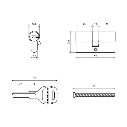 АЛЛЮР HD F 60-5К BLACK (30x30) черный перф.кл Цилиндровый механизм  от интернет площадки Гурумарт