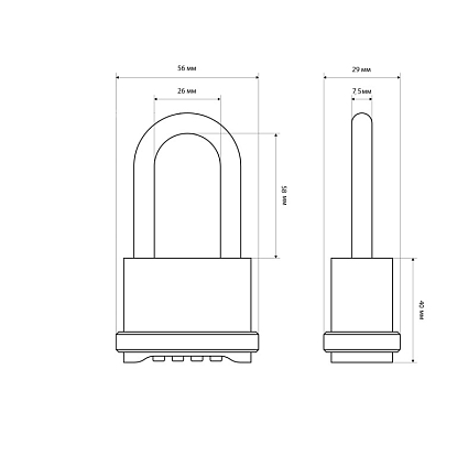 БУЛАТ ВС 564-01 кодовый d=7,5 мм Замок навесной от интернет площадки Гурумарт