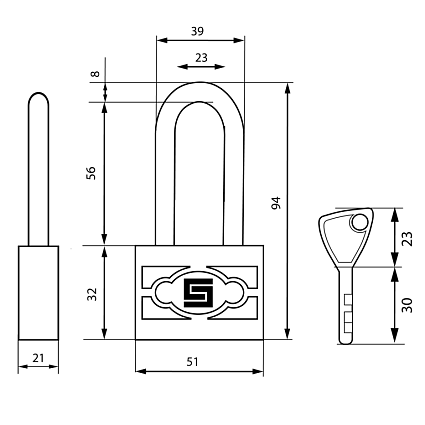 БУЛАТ ВС 3-П50-01 ПЛ стальной 5кл. d=7,5мм Замок навесной от интернет площадки Гурумарт