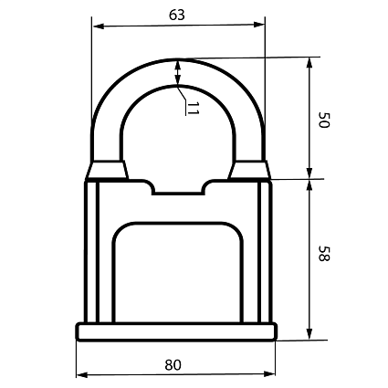 АВАНГАРД ВС1К-80 ХАРД d11мм Замок навесной   от интернет площадки Гурумарт