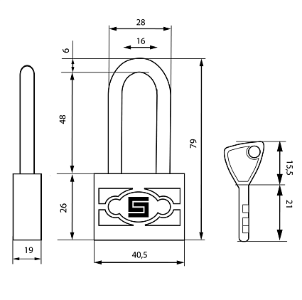 БУЛАТ ВС 3-П40-01 ПЛ стальной 5кл. d=6мм Замок навесной от интернет площадки Гурумарт