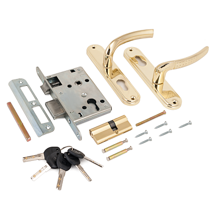 Замок врезной АЛЛЮР ЗВ 4-132 GP ЛАТУНЬ от интернет-площадки Гурумарт