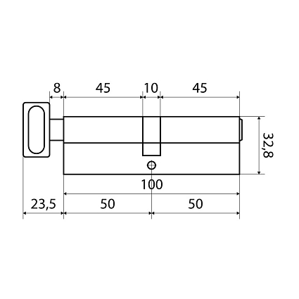 Стандарт MAX 100 (50х50В) SN 5кл перф.ключ/верт. Цилиндровый механизм от интернет площадки Гурумарт