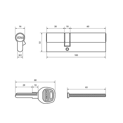 АЛЛЮР DL-01 100 (30х10х60) BP перекод.5+2 перфокл. Цилиндровый механизм. от интернет площадки Гурумарт