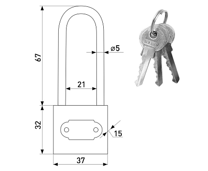 Soller 364-38L длин.дужка (38мм) Замок навесной от интернет площадки Гурумарт