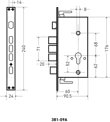 Замок врезной АЛЛЮР ЗВ1-09А БЕЗ Ц/МЕХ.Б/О ДЛЯ КИТ.МЕТАЛЛ.ДВЕРЕЙ от интернет-площадки Гурумарт