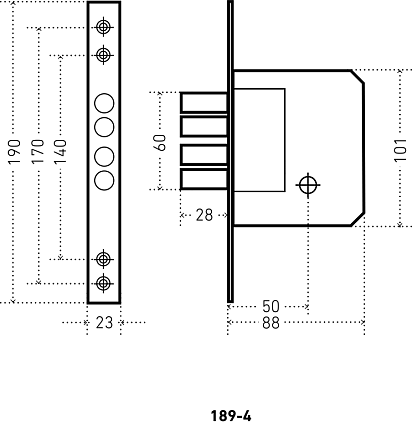 Замок врезной АЛЛЮР 189-4 ЛАТ. КРЕСТ.КЛЮЧ от интернет-площадки Гурумарт