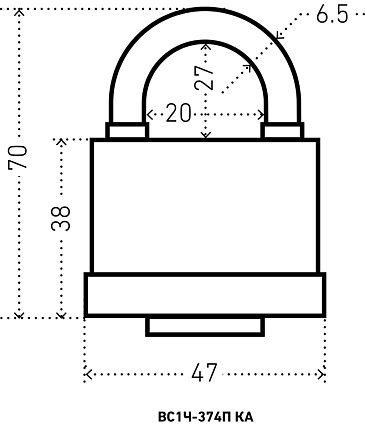 АЛЛЮР ВС1Ч- 374П KA Тип2 всепогодный с одной секр. 3кл.d6,5мм Замок навесной от интернет площадки Гурумарт
