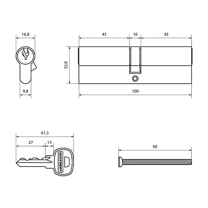 АЛЛЮР A.100-6К ВР латунь Цилиндровый механизм  от интернет площадки Гурумарт