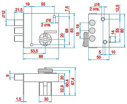Замок накладной ЭЛЬБОР 1.04.51.5.5 КРЕМЕНЬ Б/О от интернет площадки Гурумарт
