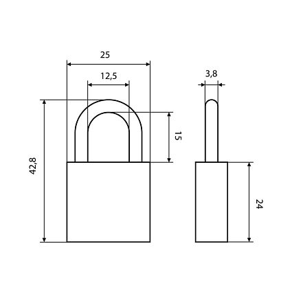 СТАНДАРТ HG-325 d3,8мм ЕВРОПАКЕТ Замок навесной от интернет площадки Гурумарт