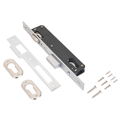 АЛЛЮР 7016-20 СР хром узкопроф с/ролик.фикс б/мех. Замок врезной б/руч  от интернет площадки Гурумарт