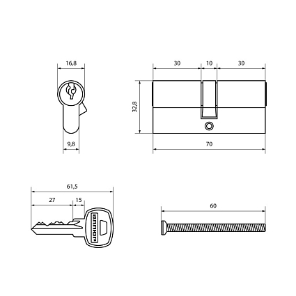 АЛЛЮР 3 ЦИЛИНДРА A 70CP хром 5 кл Блистер Цилиндровый механизм  от интернет площадки Гурумарт
