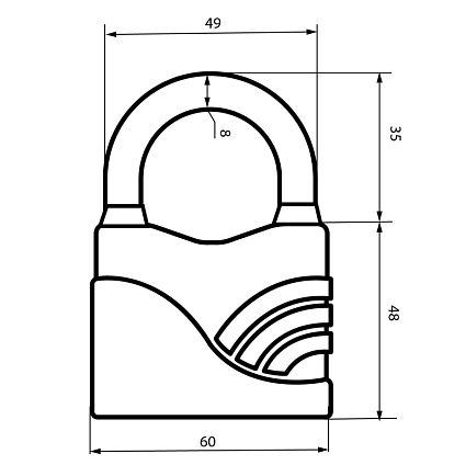 АВАНГАРД ВС2Л-60 БЛЮЗ d9мм Замок навесной от интернет площадки Гурумарт