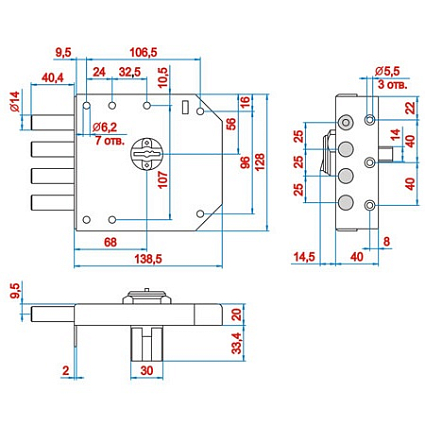 Замок накладной ЭЛЬБОР REX 2.14 5КЛ Б/О (1.05.51) от интернет площадки Гурумарт