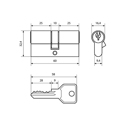 Стандарт Z.I.60-5K BP 5кл англ.ключ/ключ Цилиндровый механизм   от интернет площадки Гурумарт