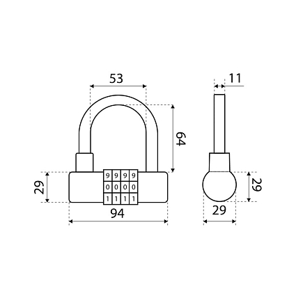 БУЛАТ ВС 944 кодовый d=10мм Замок навесной от интернет площадки Гурумарт