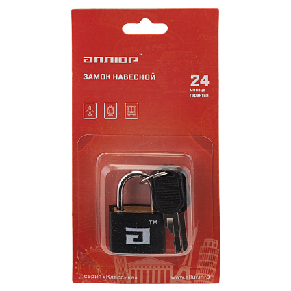 АЛЛЮР ВС1Л-20 ЧЕРНЫЙ d=2,8мм для чемоданов Замок навесной от интернет площадки Гурумарт