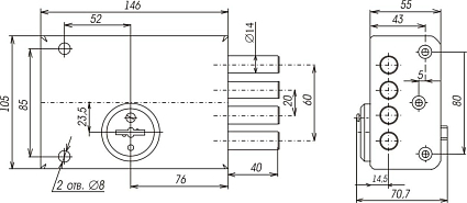 Замок накладной СЕНАТ ЗНС-6 3КЛ Б/О 158 от интернет площадки Гурумарт