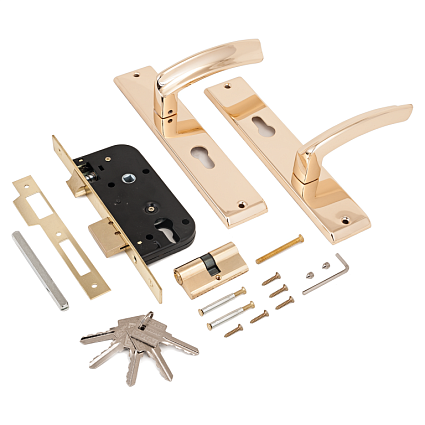 Замок врезной АЛЛЮР АРТ ЗВ4-70.08 GP ЗОЛОТО от интернет-площадки Гурумарт