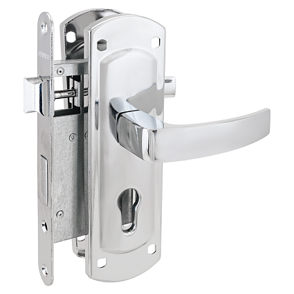 Замок врезной АЛЛЮР ЗВ4-1/55A CP ХРОМ АВТОМАТ ДЛЯ КАЛИТОК БЕЗ Ц/МЕХ. от интернет-площадки Гурумарт