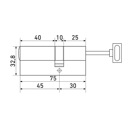 Стандарт MAX 75 S (45x30S) SN 5кл перф.ключ/шток Цилиндровый механизм от интернет площадки Гурумарт
