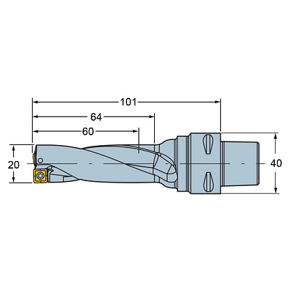 картинка Сверло со сменными пластинами CoroDrill® 880-D2000C4-03 от магазина Гурумарт