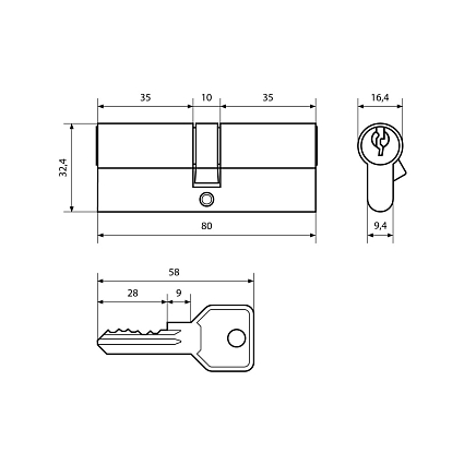 Стандарт Z.I.80-5K BP 5кл англ.ключ/ключ Цилиндровый механизм   от интернет площадки Гурумарт
