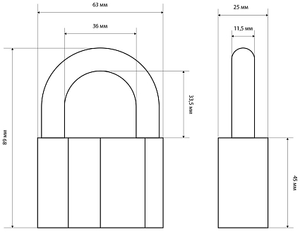 СТАНДАРТ AL-770 d11,5мм ЕВРОПАКЕТ Замок навесной   от интернет площадки Гурумарт