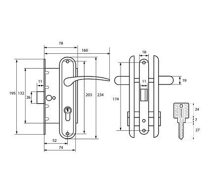 Замок врезной АЛЛЮР ЗВ 7-132/85 GP ЗОЛОТО от интернет-площадки Гурумарт