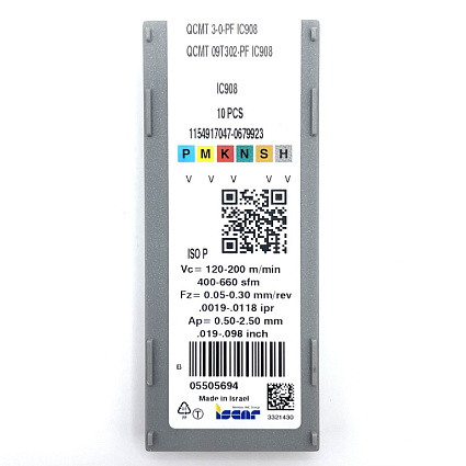 картинка Пластина токарная QCMT 09T302-PF IC908  от магазина Гурумарт