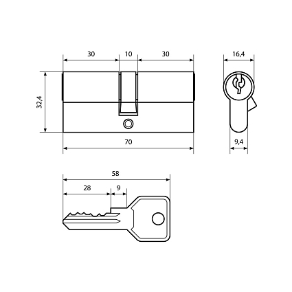 Стандарт Z.I.70-5K CP 5кл англ.ключ/ключ Цилиндровый механизм   от интернет площадки Гурумарт