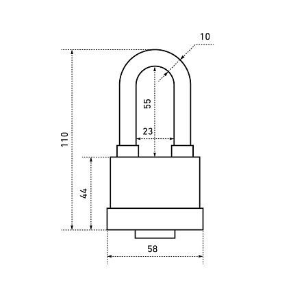 АЛЛЮР ВС1С-50ПД d10мм дл.дужка всепогодный Замок навесной  от интернет площадки Гурумарт