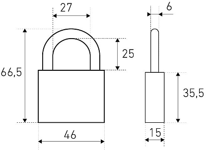 СТАНДАРТ HG-350 d6мм ЕВРОПАКЕТ Замок навесной от интернет площадки Гурумарт