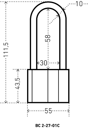 АЛЛЮР ВС2-27-01С d10мм Замок навесной от интернет площадки Гурумарт