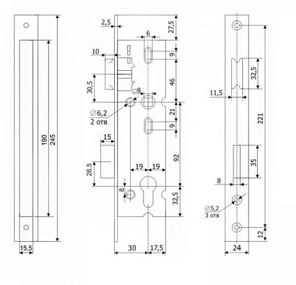 Гардиан PROFI 30.11.24 б/о без ц/м, м/о 92 мм Замок врезной б/руч   от интернет площадки Гурумарт