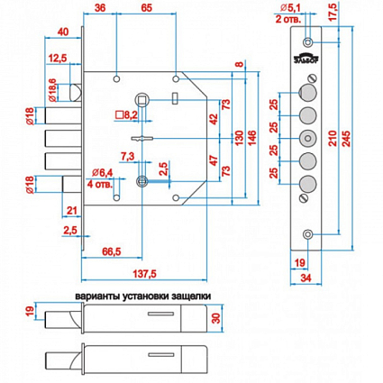 Замок врезной ЭЛЬБОР REX 3.11 5 КЛ ПРАВ. Б/О С/Т (1.06.43.5) от интернет-площадки Гурумарт