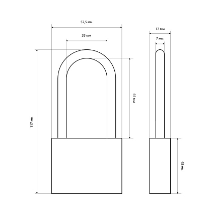 СТАНДАРТ HG-360L дл.дужка d7мм ЕВРОПАКЕТ Замок навесной от интернет площадки Гурумарт