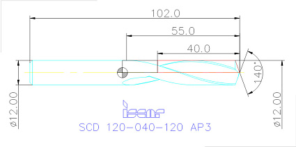 картинка Сверло монолитное SCD 120-040-120 AP3  IC908 от магазина Гурумарт