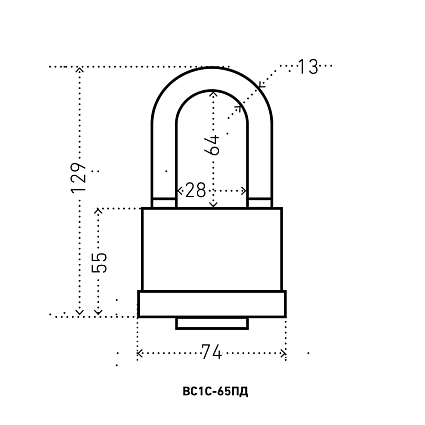 АЛЛЮР ВС1С-65ПД d13,5мм дл.дужка всепогодный Замок навесной   от интернет площадки Гурумарт