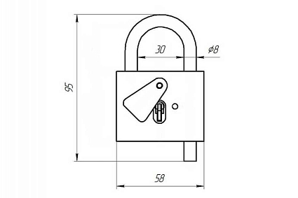 Д-град Зенит ВС-5 контр d8мм Замок навесной от интернет площадки Гурумарт