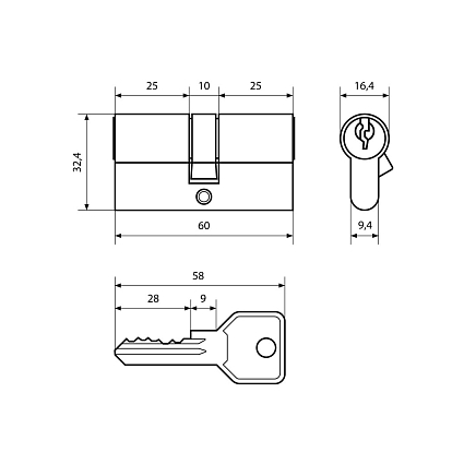 Стандарт Z.I.60-5K CP 5кл англ.ключ/ключ Цилиндровый механизм   от интернет площадки Гурумарт