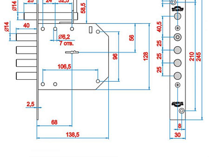 Замок врезной ЭЛЬБОР 1.05.02.5.5 БАЗАЛЬТ ЗАДВ Б/О от интернет-площадки Гурумарт