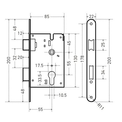 Замок врезной АЛЛЮР ЗВ 4-103 CP ХРОМ от интернет-площадки Гурумарт