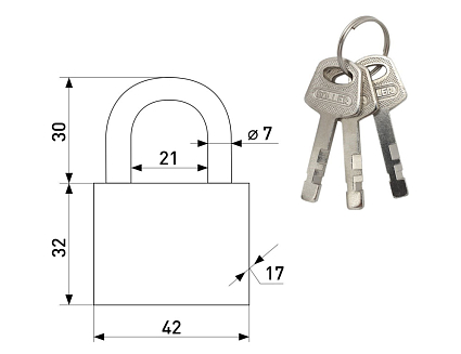 Soller Extra 501-50HD сатин Замок навесной   от интернет площадки Гурумарт