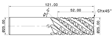 картинка Фреза монолитная ECR-B6MF 25-52W25-121 900  IC900 от магазина Гурумарт