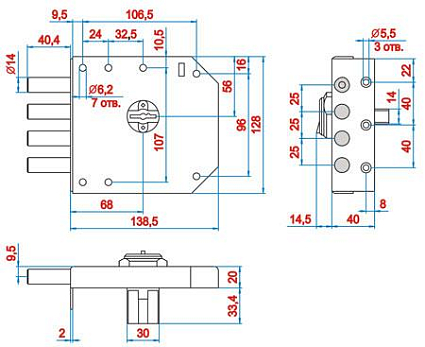 Замок врезной ЭЛЬБОР 1.05.51.5.5 К БАЗАЛЬТ 5КЛ от интернет площадки Гурумарт